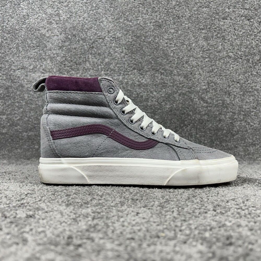 VANS Sk8-Hi MTE Scotchgard Womens Sz 8 Gray Purple Suede Hiking Skate Shoes Used